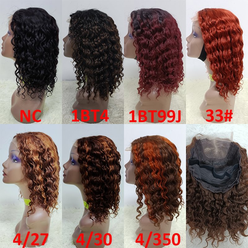 Letsfly Fast Shipping 4*4 Lace closure Cuticle Alinged burmese Hair Bob Wig Straight/Water Wave Colored Human Wet and Wavy Wigs