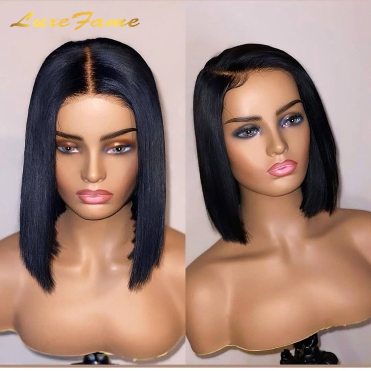 Cheap Straight Short Bob Transparent Lace Human Hair Wigs,Mink Brazilian Lace Frontal Glueless Bob Wigs For Black Women