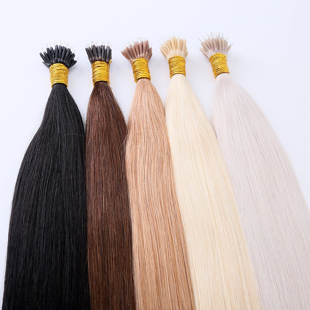 TopElles Nano Tip Hair Extensions Real Human Hair 18" Pre Bonded Keratin Straight Micro Bead Remy Hairpiece for Women