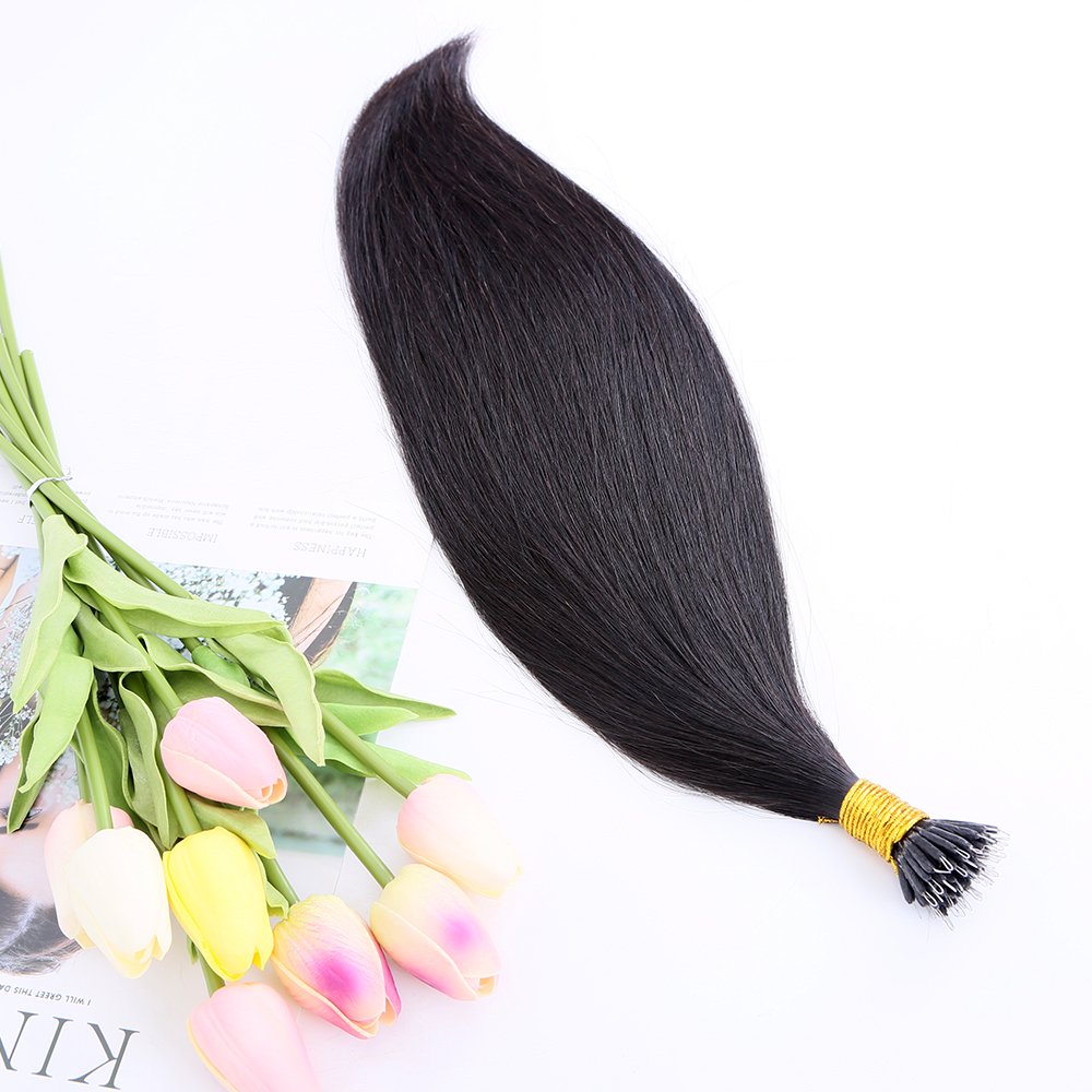 TopElles Nano Tip Hair Extensions Real Human Hair 18" Pre Bonded Keratin Straight Micro Bead Remy Hairpiece for Women