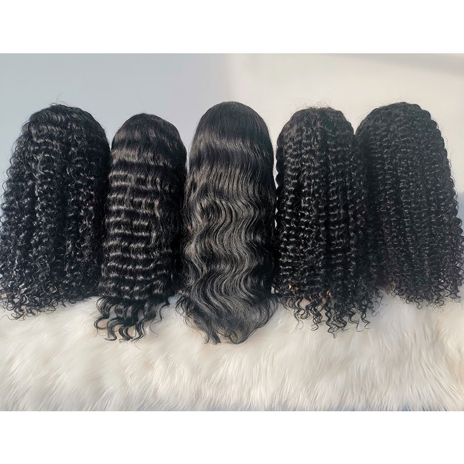 Super Double Drawn Wig Unprocessed Human Hair Weave Bundles And Closure Set Double Drawn Human Hair Wig