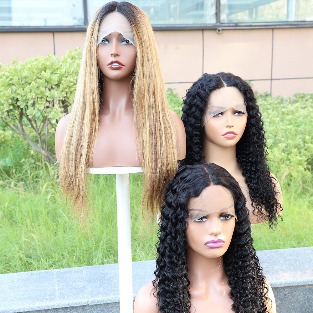 Super Double Drawn Wig Unprocessed Human Hair Weave Bundles And Closure Set Double Drawn Human Hair Wig