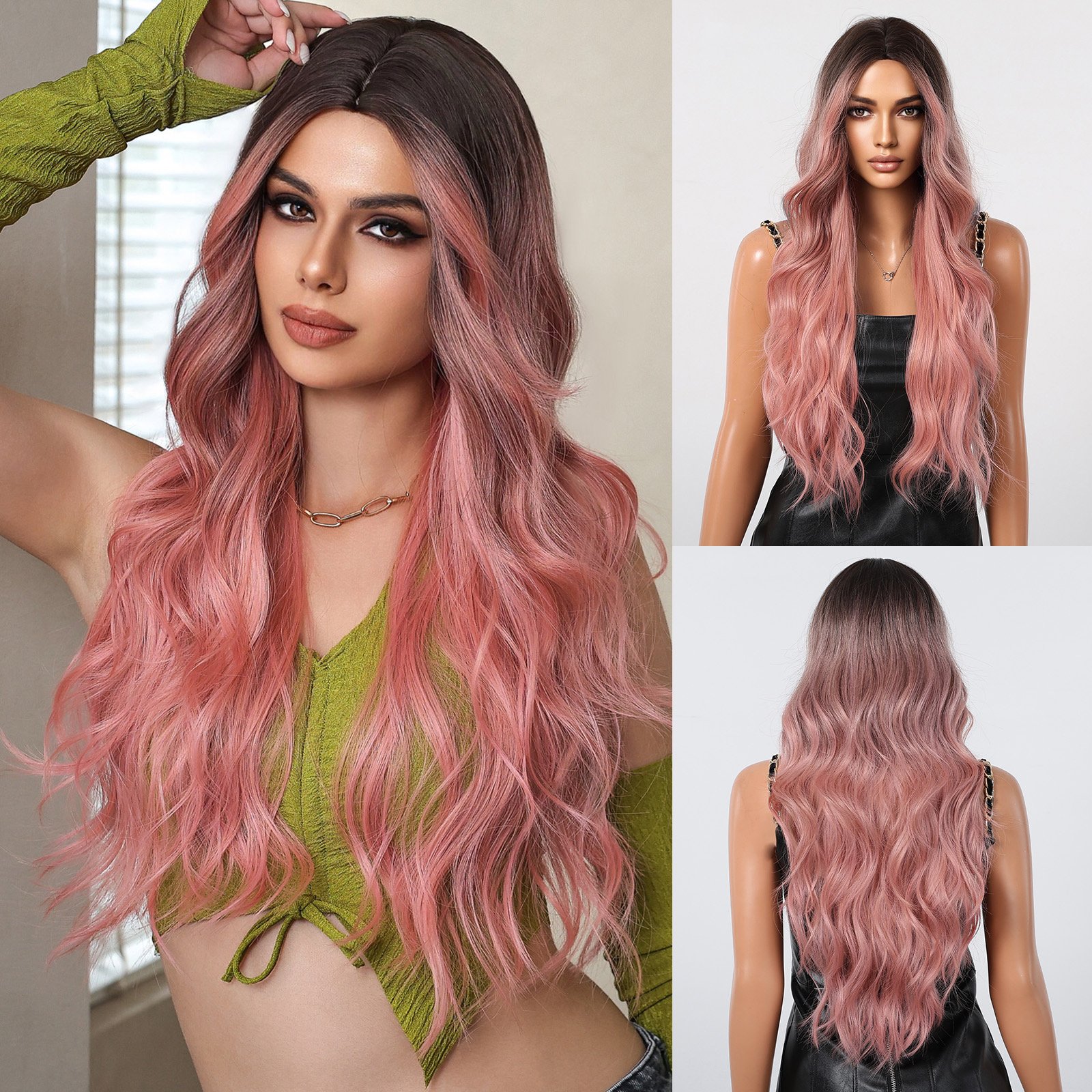 Brazilian Natural Synthetic Hair Wig Luxury Colors Human Hair Lace Front Wig Wig with Frontal New Popular on Ins Wholesale