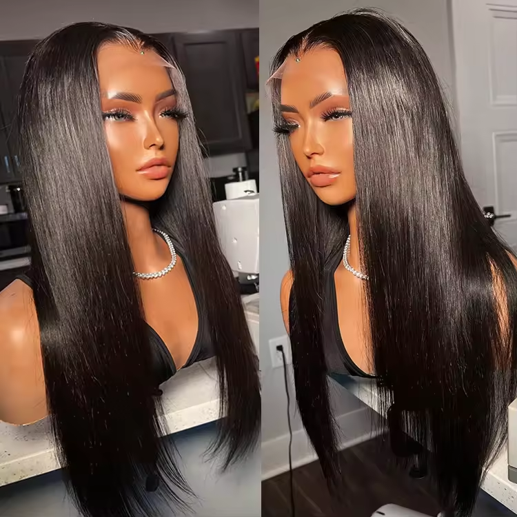 Raw Vietnamese Straight 100% Human Hair Wigs,HD Transparent Lace Frontal Wigs Human Hair,Wear And Go Glueless Wigs Human Hair