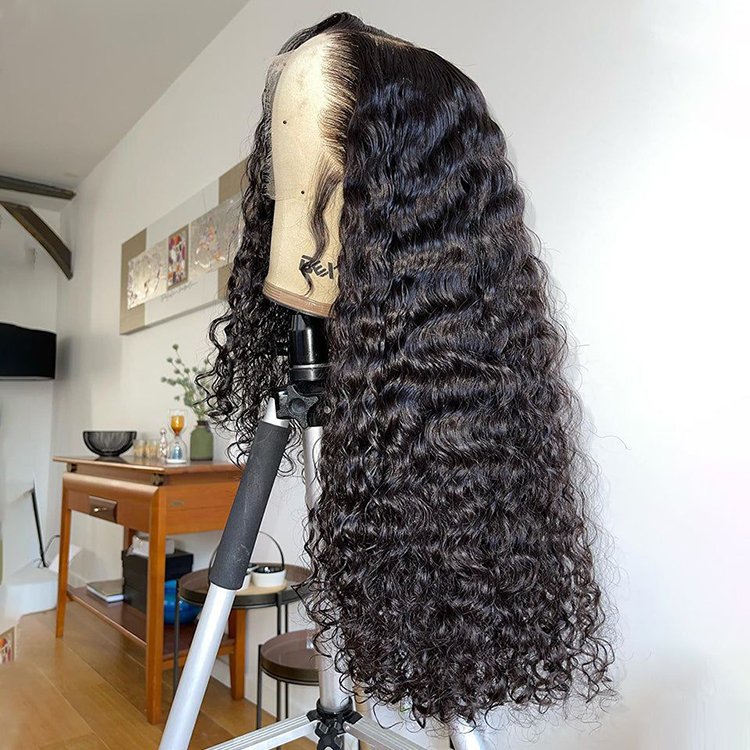 Brazilian hair swiss hd lace frontal wig kinky curly human hair wig for women pre pluck lace wig with curly baby hair