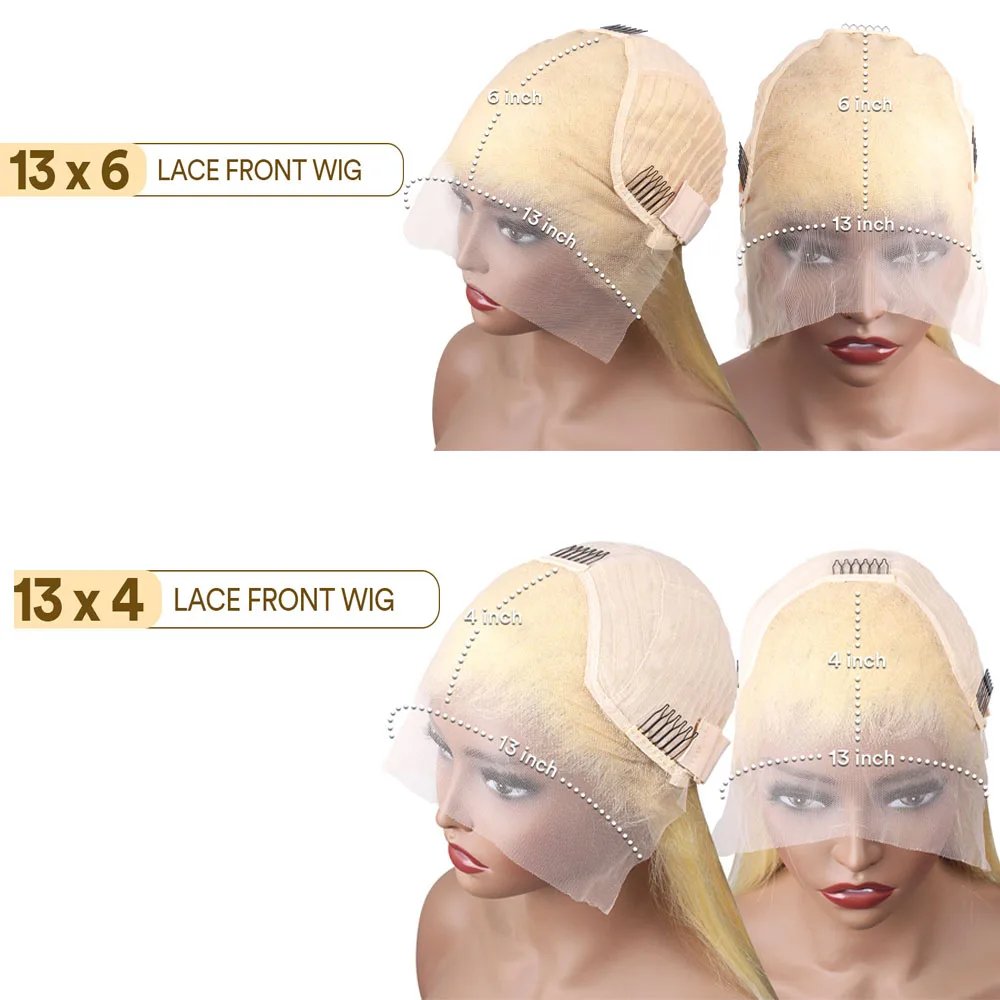 613 Lace Front Human Hair Wig HD Straight Honey Blonde 13x6 Lace Front Glueless Wigs Woman Cosplay