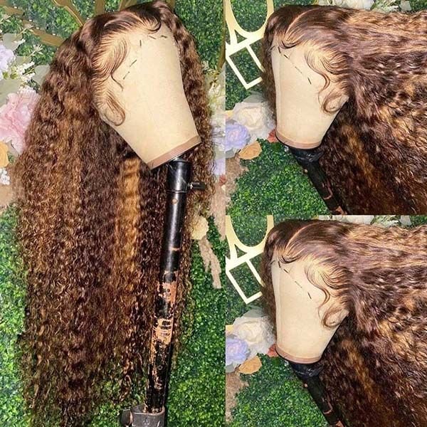 Wholesale Highlight Color Frontal Lace wig Raw Brazilian virgin hair Wigs Glueless Cuticle Aligned 100% human hair wigs