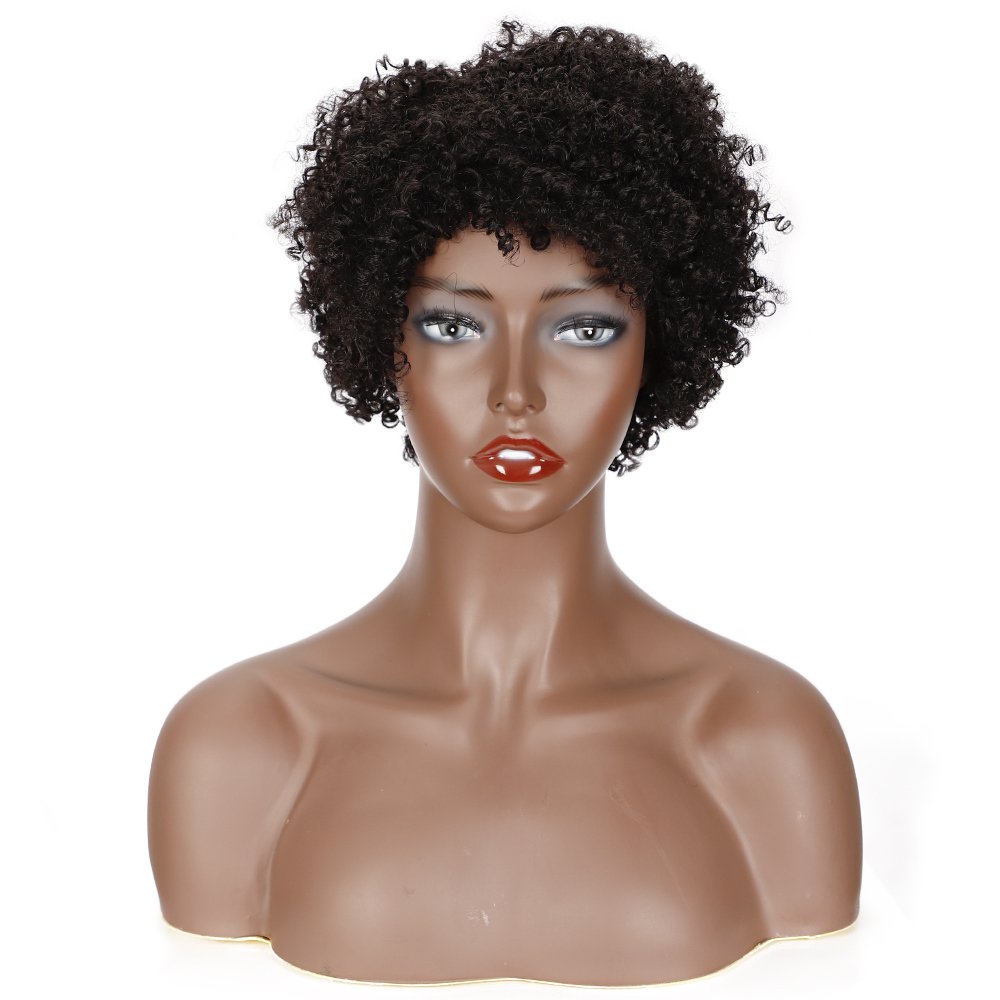 Rebecca Short Curly Non lace Front Wigs Jerry curl Human Hair Pixie Cut Short Curly Human Hair Wigs for Black Women