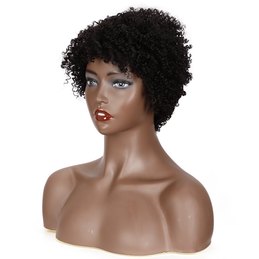 Rebecca Short Curly Non lace Front Wigs Jerry curl Human Hair Pixie Cut Short Curly Human Hair Wigs for Black Women