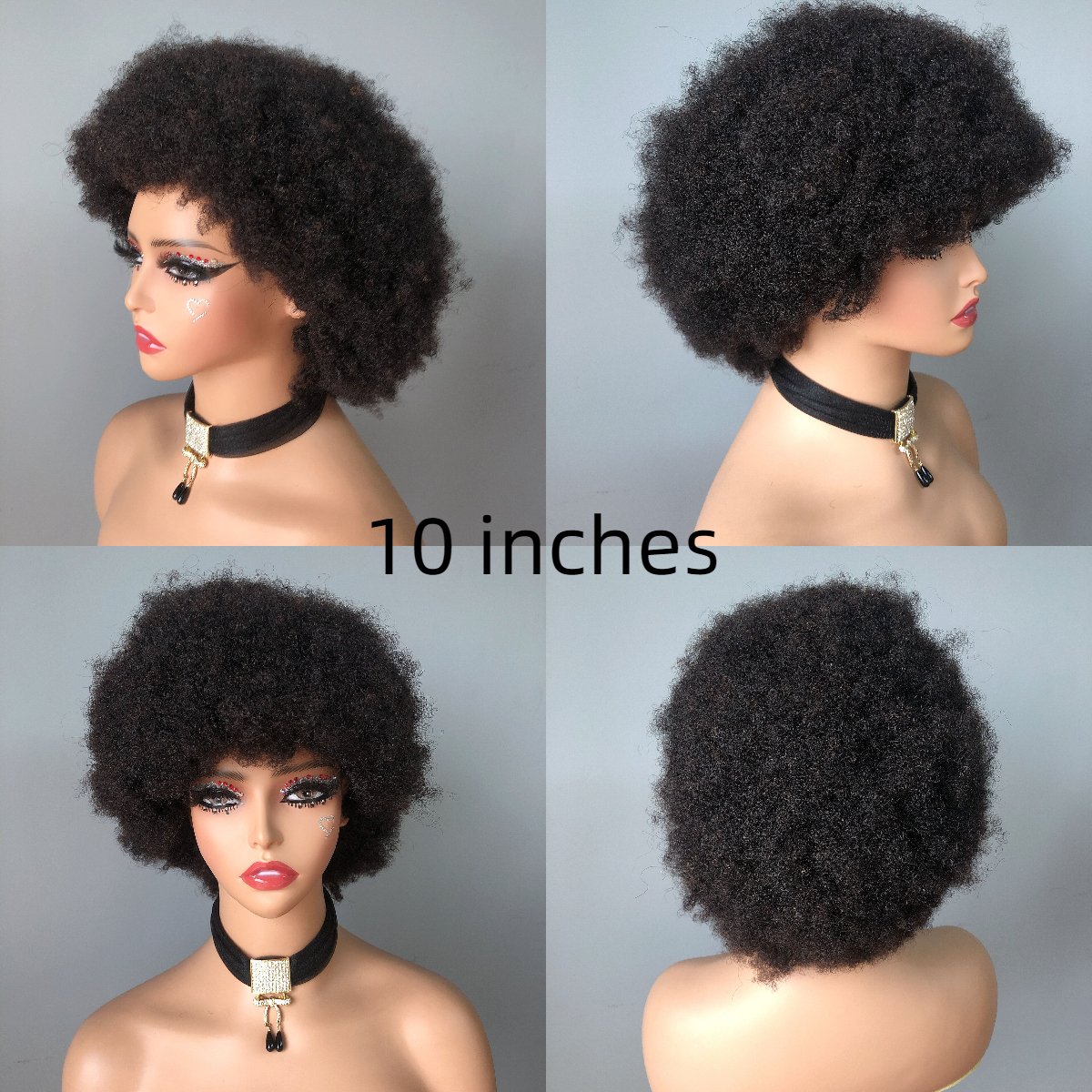 Cheap Perruque Afro Kinky Wig Vendors Private Label Short Bob Wig With Thick Bangs Afro Curly Human Hair Wigs For Black Women