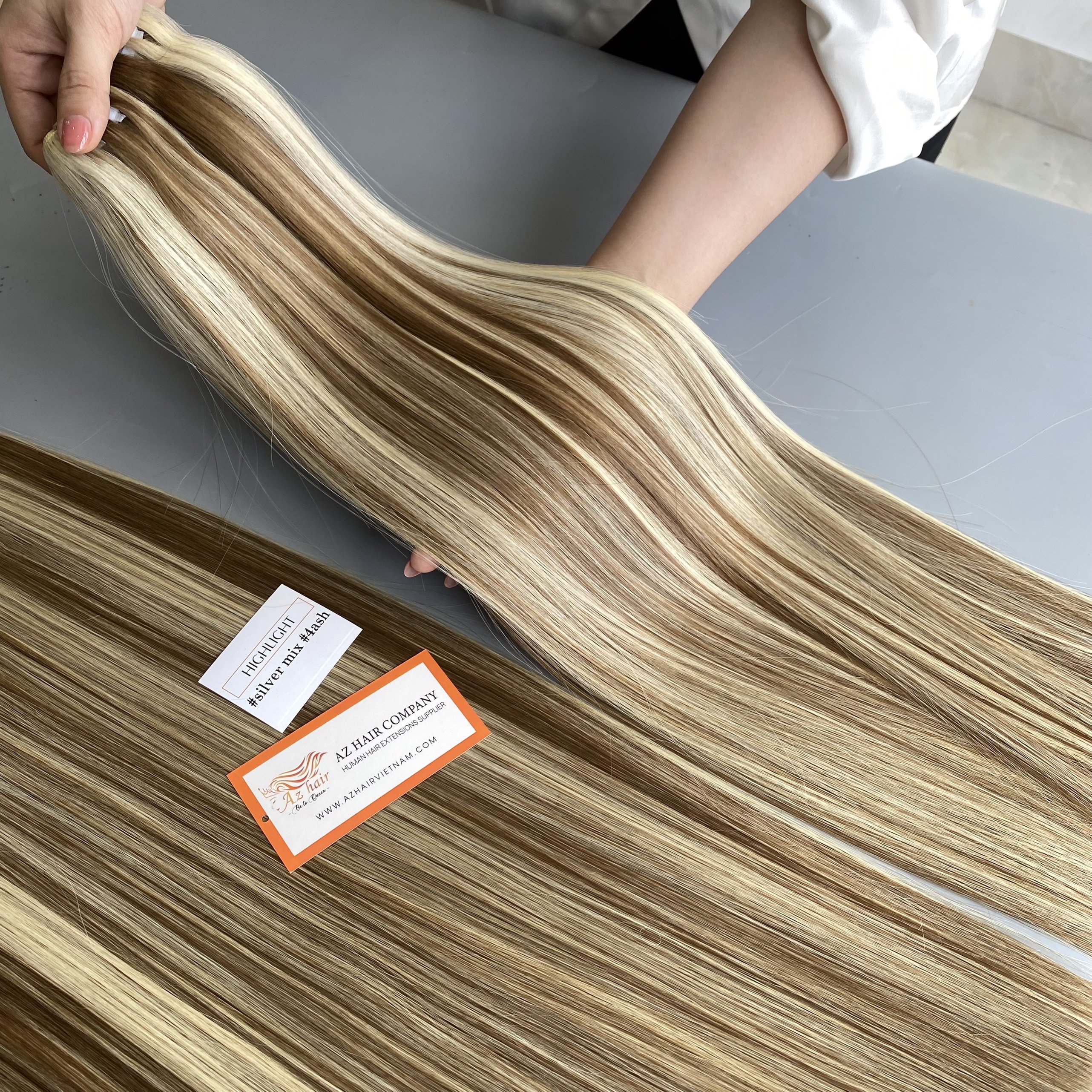 Wholesale Mink Hair Extensions Straight Lace Frontal Closure Piano Color 100% Human Hair Weft Hair Bundles to Make Wigs