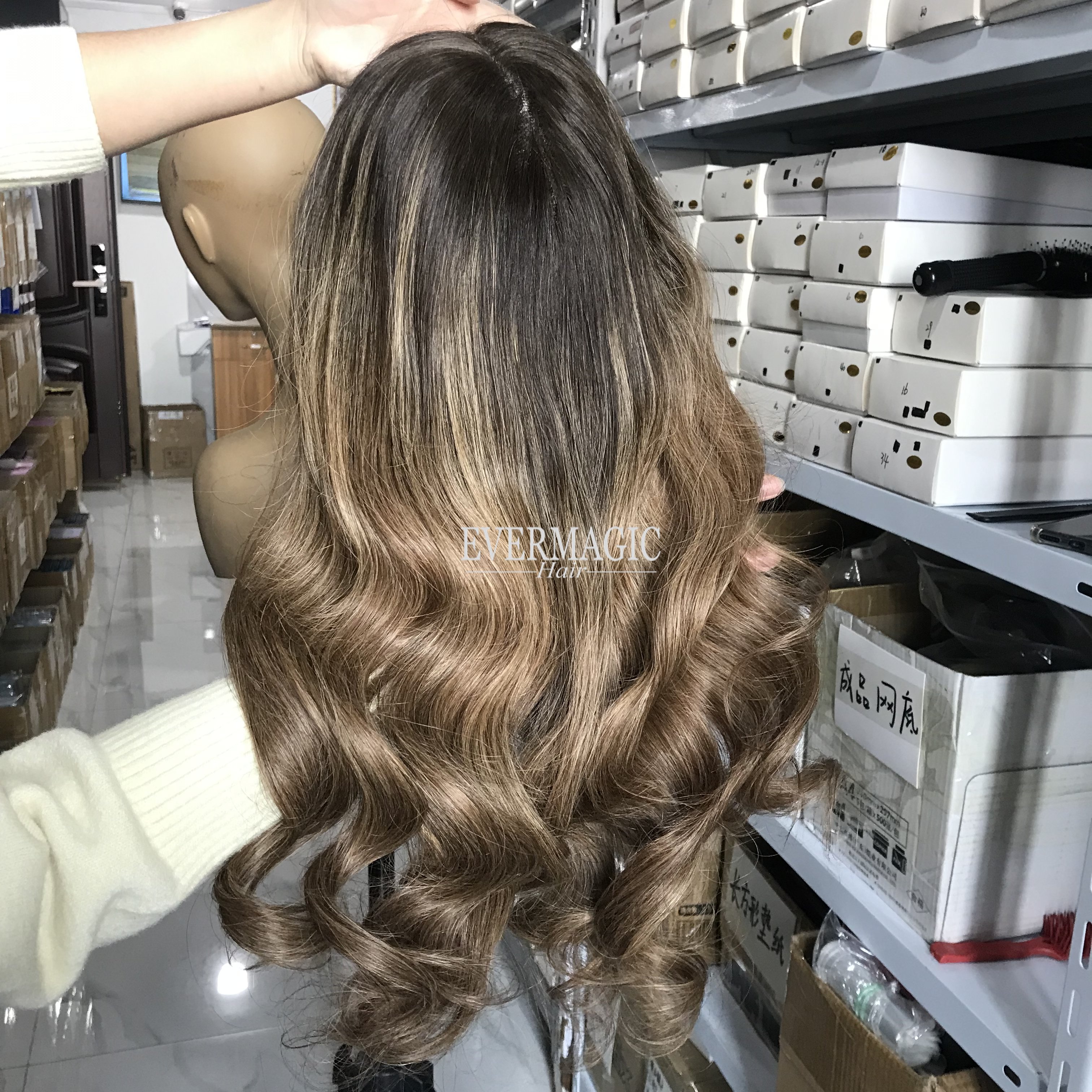 Color Balayage B4/27# 10A High Quality Stock Luxury Human Hair Wigs Remy Hair 13x6 Lace Front Wigs Loose Wave