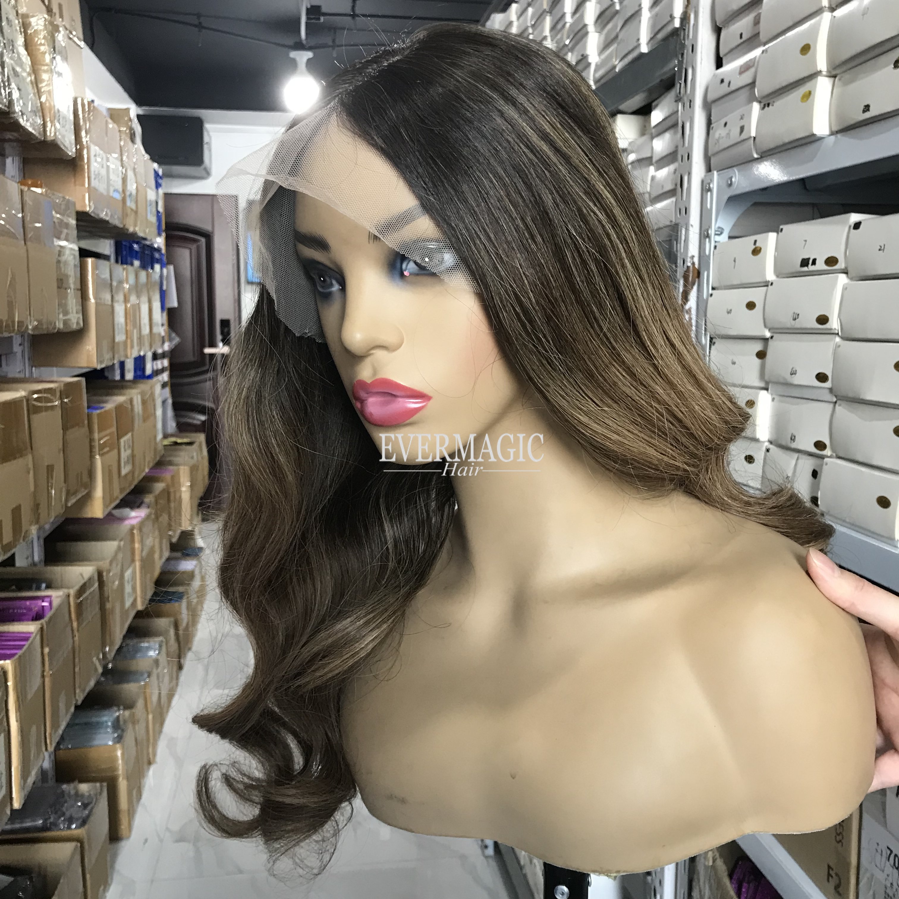 Color Balayage B4/27# 10A High Quality Stock Luxury Human Hair Wigs Remy Hair 13x6 Lace Front Wigs Loose Wave