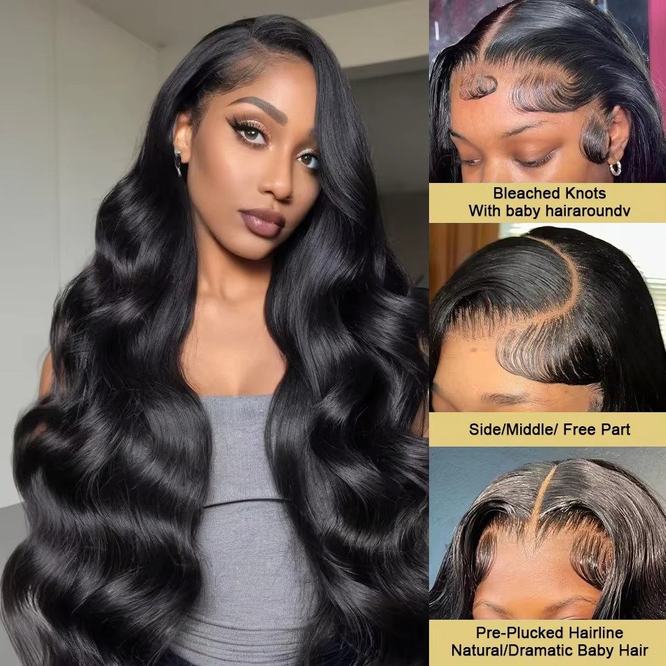 13x4 Transparent Lace 200 Density Body Wave popular fashion wig for Black Women Wig Lace Front Human Hair Wigs