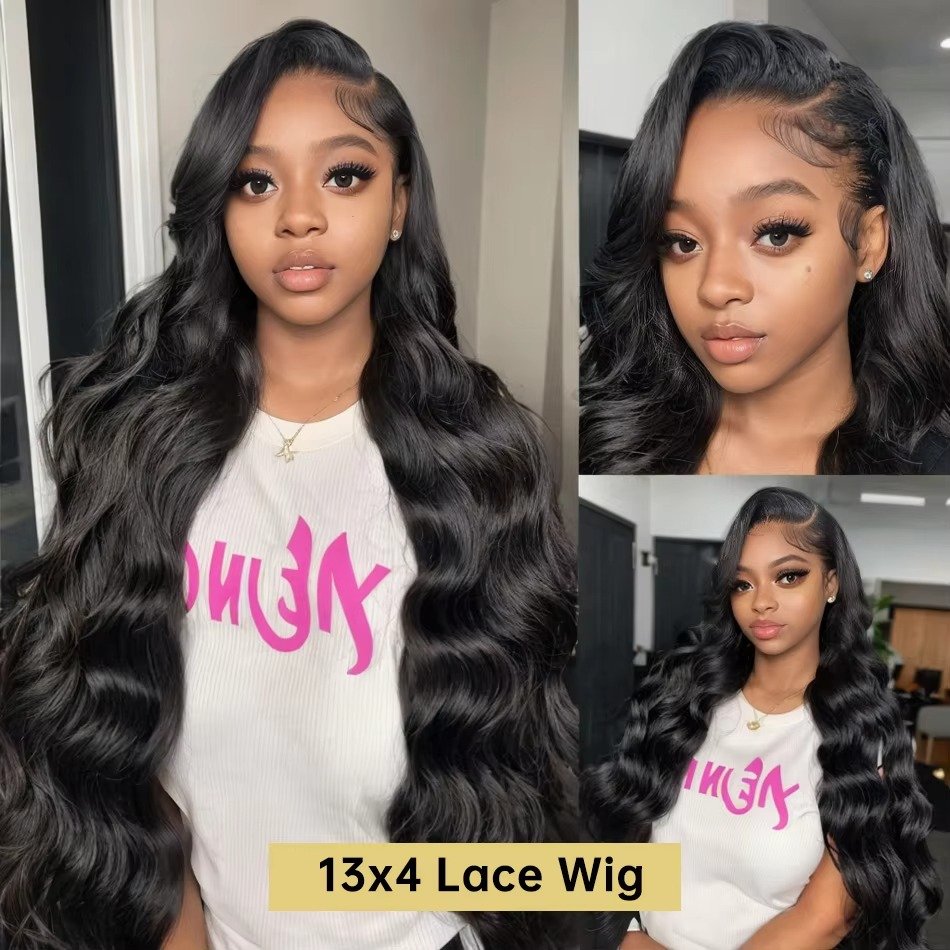 13x4 Transparent Lace 200 Density Body Wave popular fashion wig for Black Women Wig Lace Front Human Hair Wigs