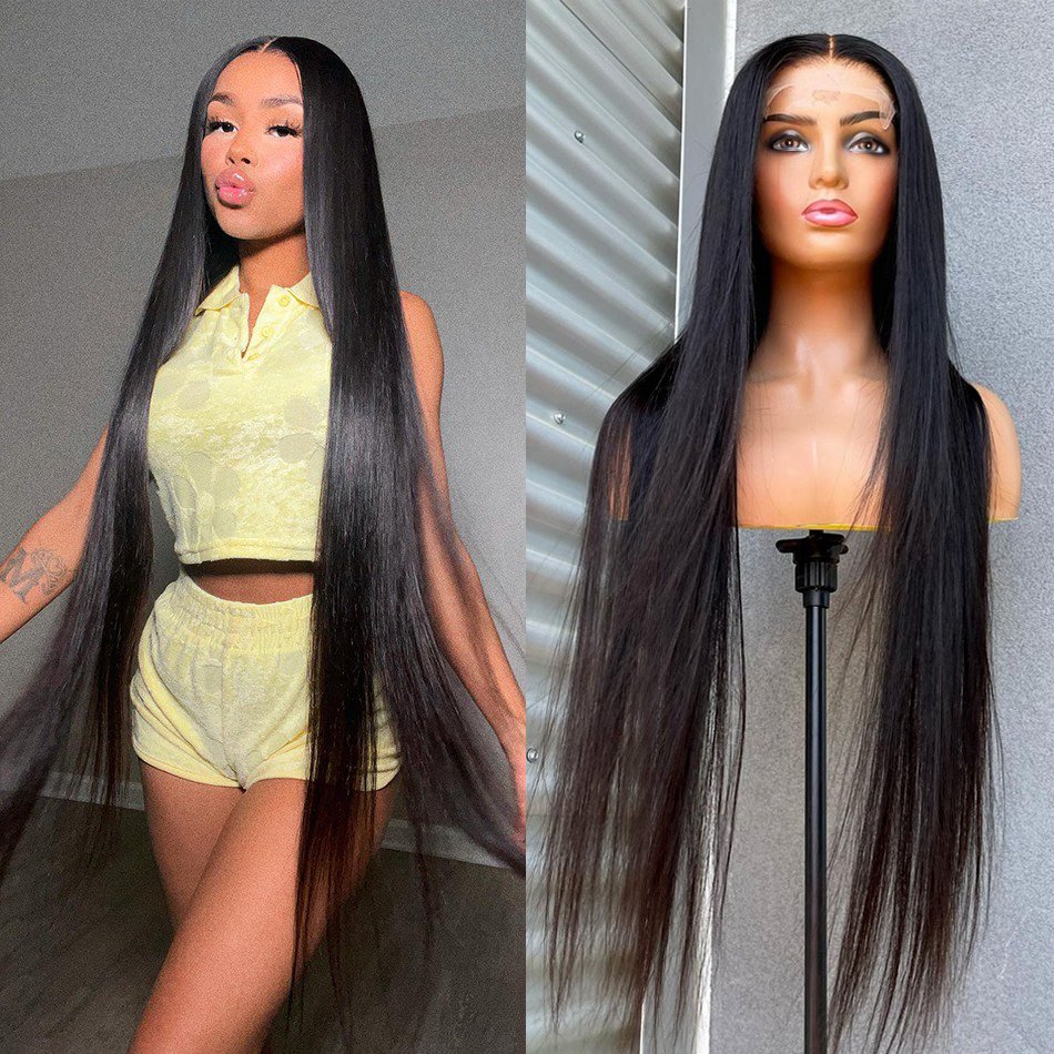 Bone Straight Raw Vietnamese Human Hair Wigs Raw Black Women Hair Wig 30Inch Hd Full Lace Front Wigs