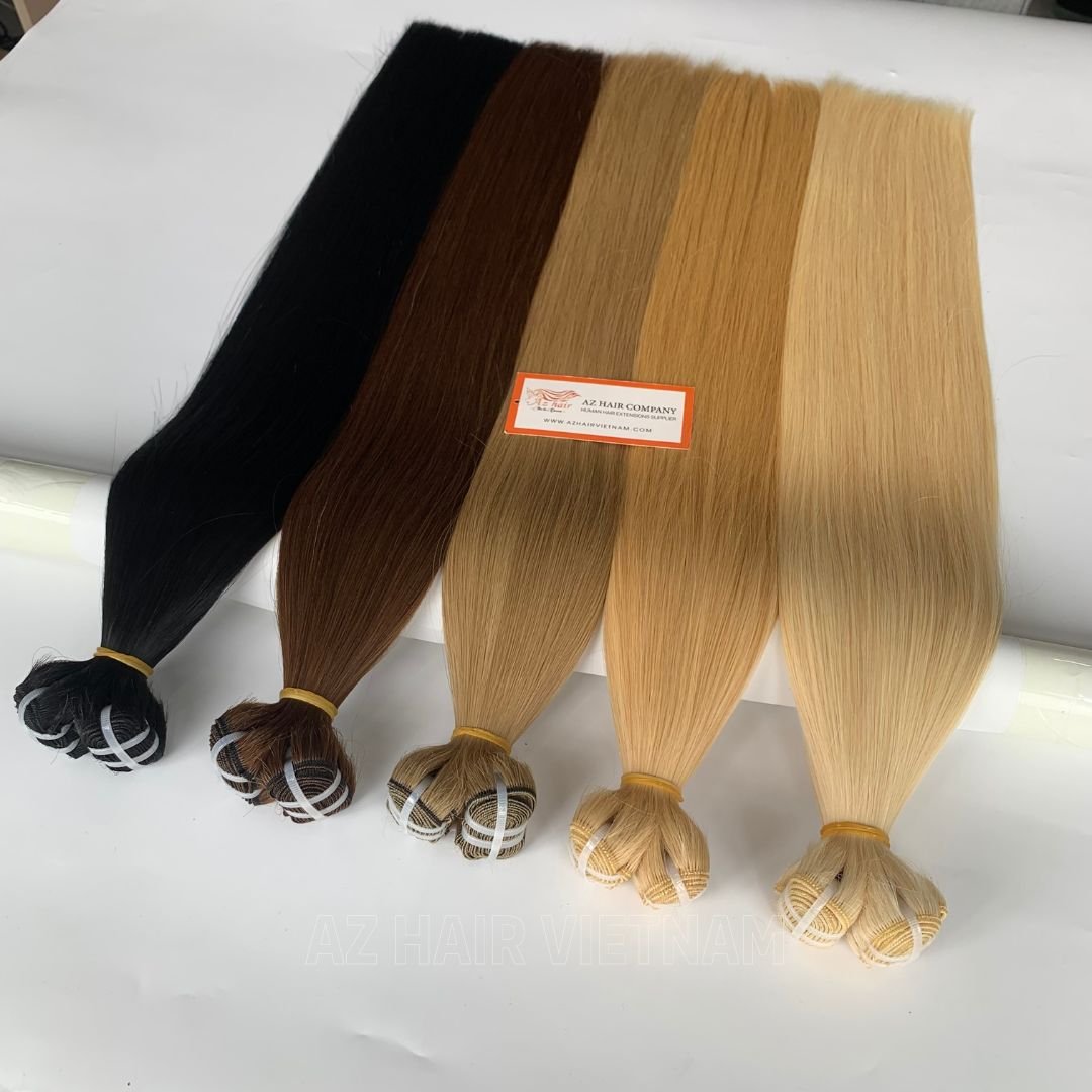 Raw Hair Extensions #2 Brown Color Seamless Weft 100% Vietnamese Human Hair Super Double Drawn Genius Weft Hair