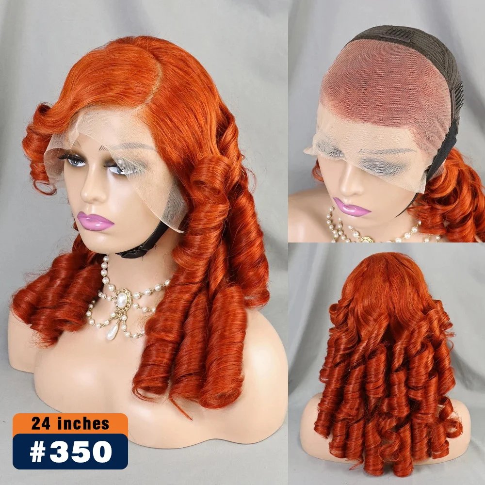 Funmi Super Double Drawn Natural Color Bouncy Wave Lace Frontal Human Hair Wig Popular Wholesale Virgin Virgin Hair Vendor