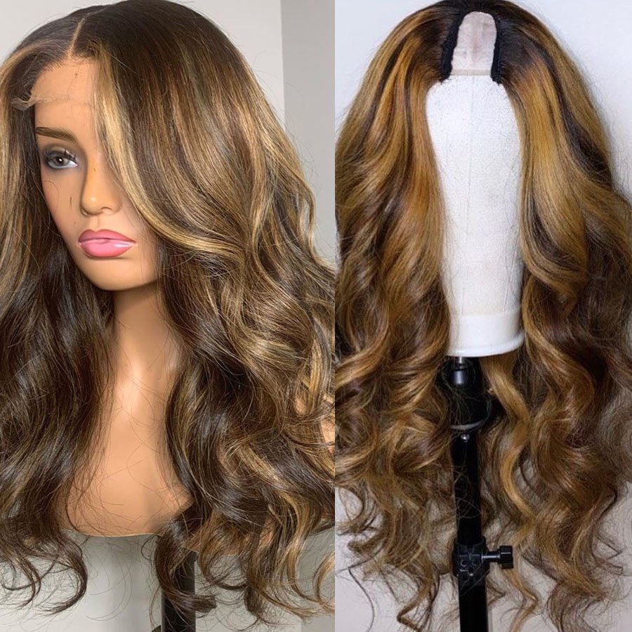 180% 200% 250% Density Virgin Peruvian Vast Silky Straight Kinky Curly Color Highlight U Part Human Hair Wig For Black Women