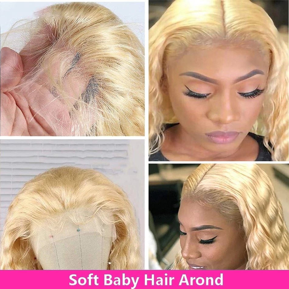 Pre plucked Glueless 40 Inch Human Hair full Lace Front Wig Brazilian Virgin Hair Frontal Wig 613 Human Hair Wigs