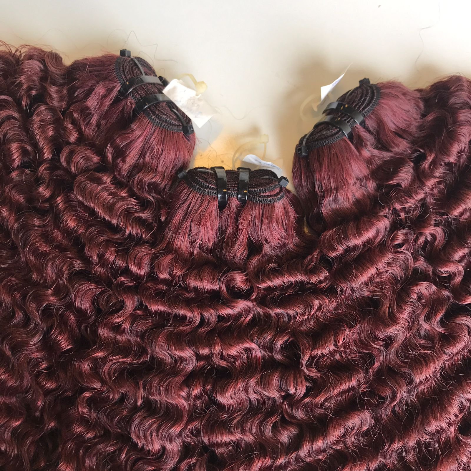Double Drawn Burgundy Virgin Cutilce Aligned Raw Human Hair 3 Bundles With Lace Closure, Hair Extensions