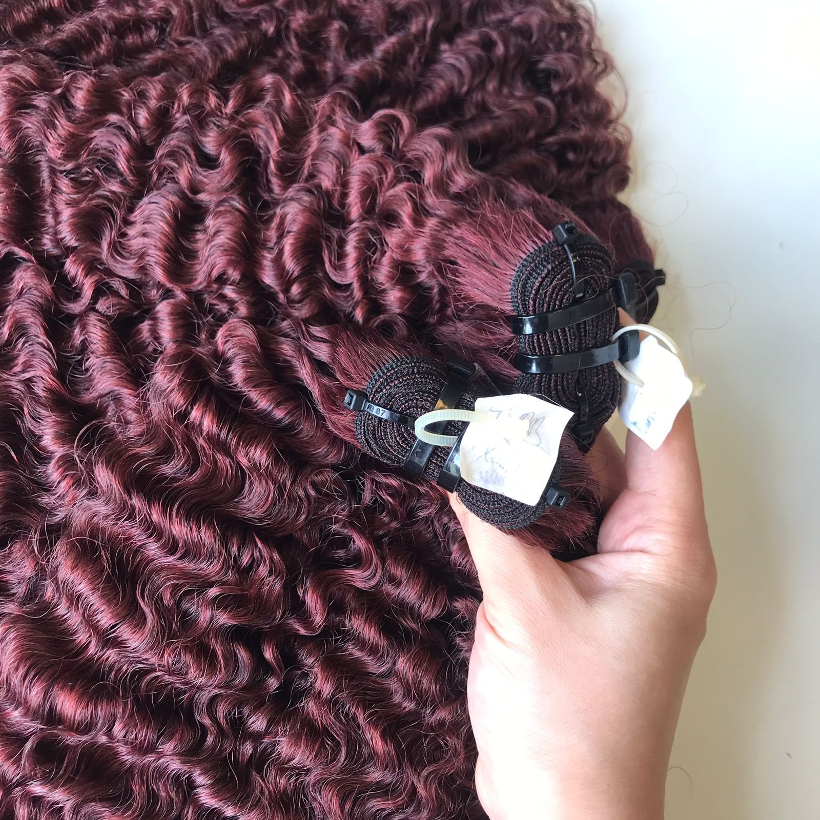 Double Drawn Burgundy Virgin Cutilce Aligned Raw Human Hair 3 Bundles With Lace Closure, Hair Extensions