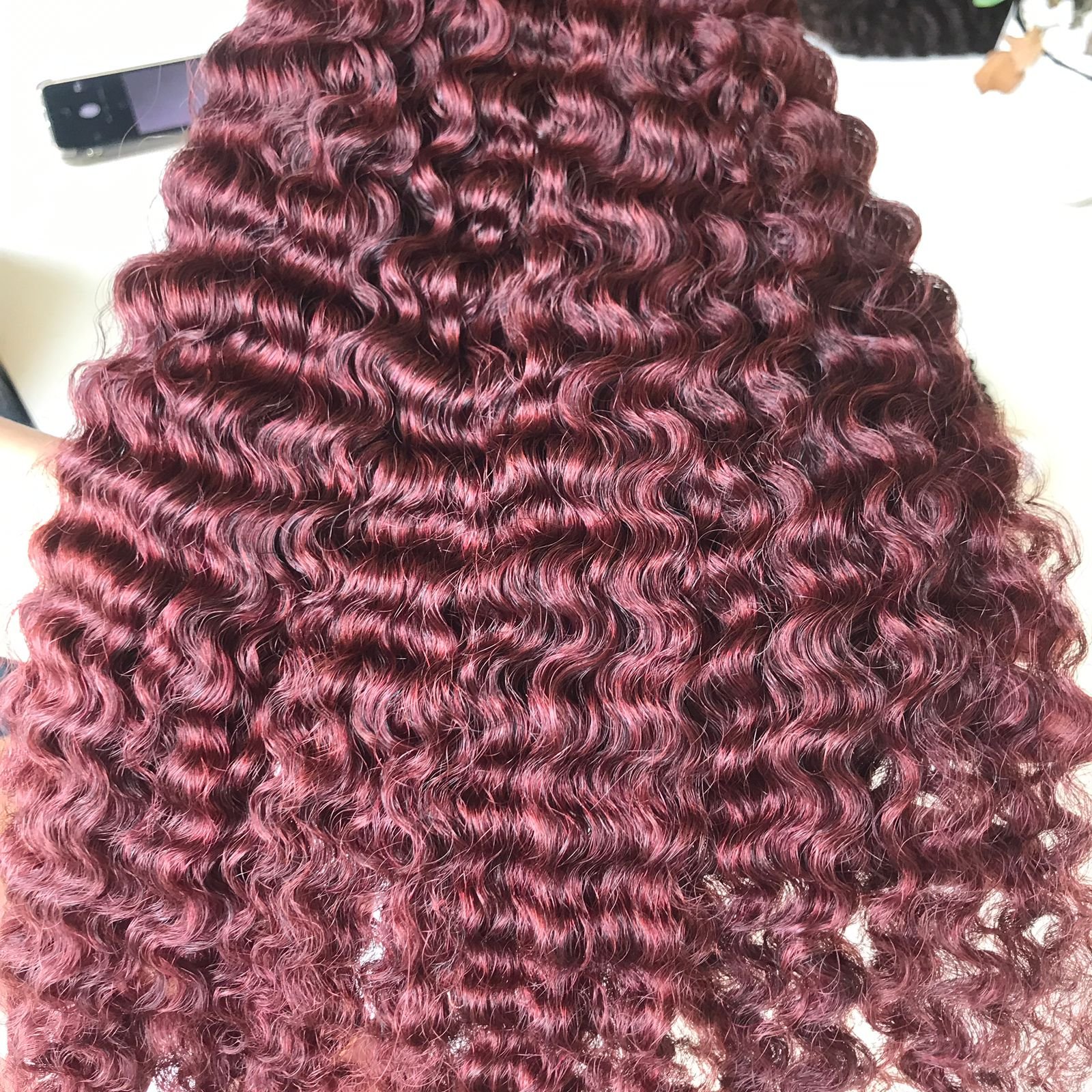 Double Drawn Burgundy Virgin Cutilce Aligned Raw Human Hair 3 Bundles With Lace Closure, Hair Extensions