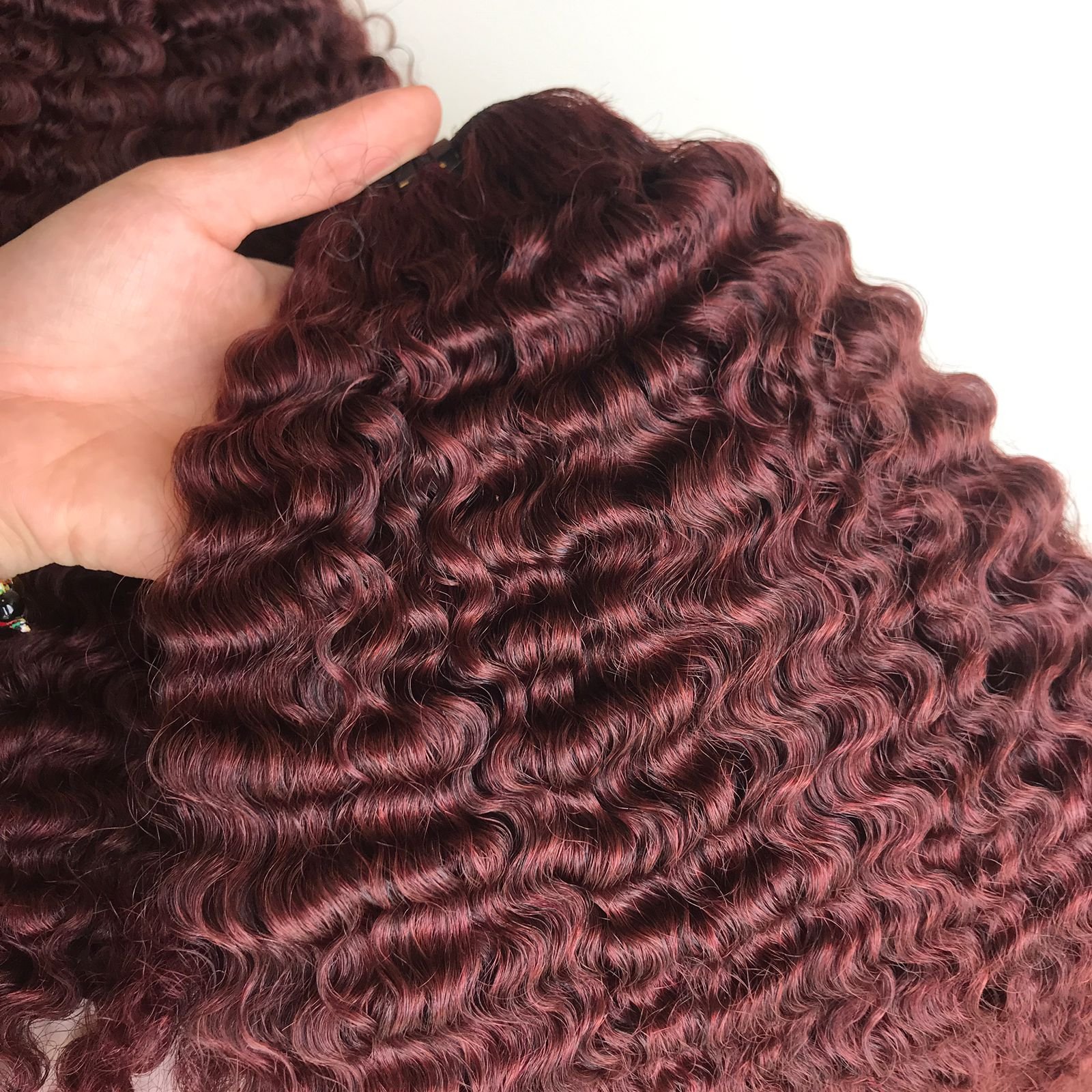 Double Drawn Burgundy Virgin Cutilce Aligned Raw Human Hair 3 Bundles With Lace Closure, Hair Extensions