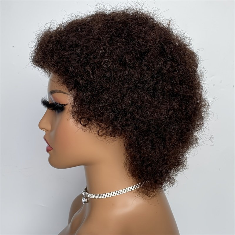 Wholesale Afro Kinky Curly Short Bob Wigs Remy Virgin Human Hair Wigs For Black Women Natural Black Wig