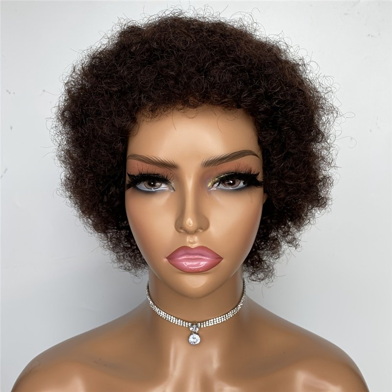 Wholesale Afro Kinky Curly Short Bob Wigs Remy Virgin Human Hair Wigs For Black Women Natural Black Wig