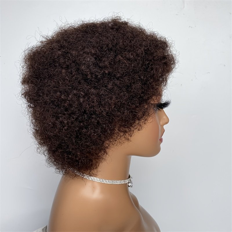 Wholesale Afro Kinky Curly Short Bob Wigs Remy Virgin Human Hair Wigs For Black Women Natural Black Wig