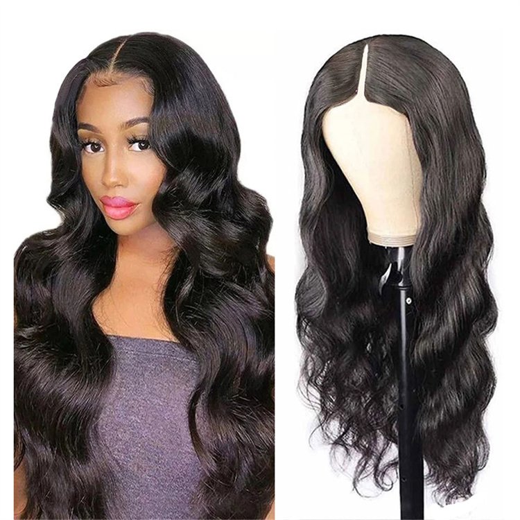 Glueless Wigs ,V Part Wig Human Hair Kinky Straight Human Hair Wigs For Women , Machine Made Wig V Part Brazilian Human Hair
