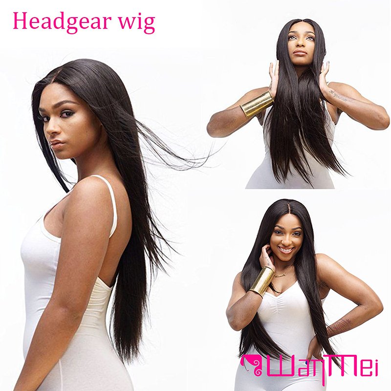 Wanmei European And American Long Straight hair Whole Sale African wig Chemical Fiber Headgear