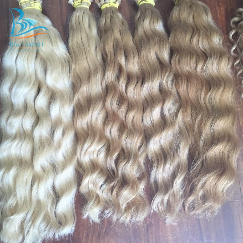 VIETNAMESE HAIR VENDOR Wholesale Loose Wavy Natural Wavy Ash Color Virgin Bulk Hair Extensions & Wig No Tangle No Shedding