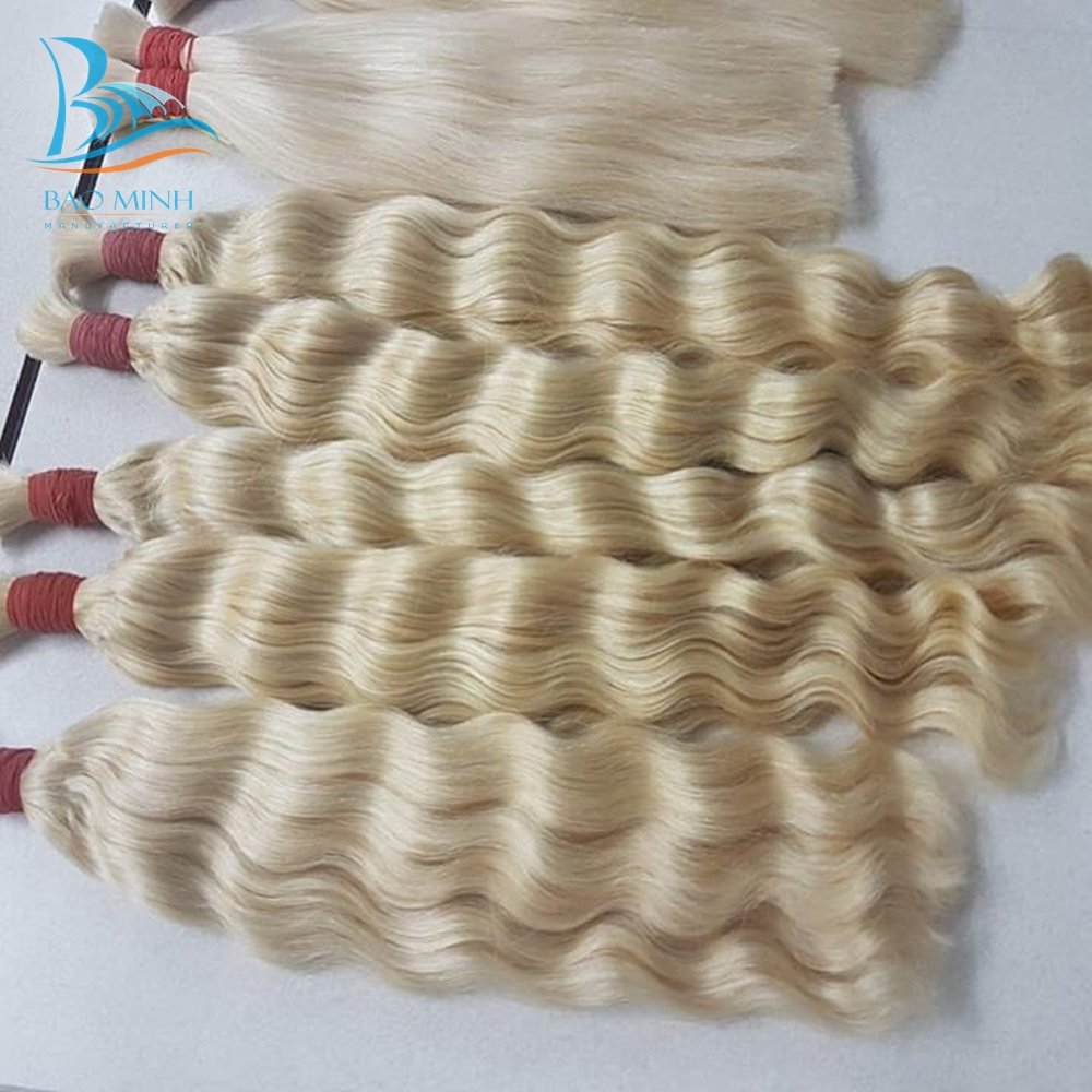 VIETNAMESE HAIR VENDOR Wholesale Loose Wavy Natural Wavy Ash Color Virgin Bulk Hair Extensions & Wig No Tangle No Shedding