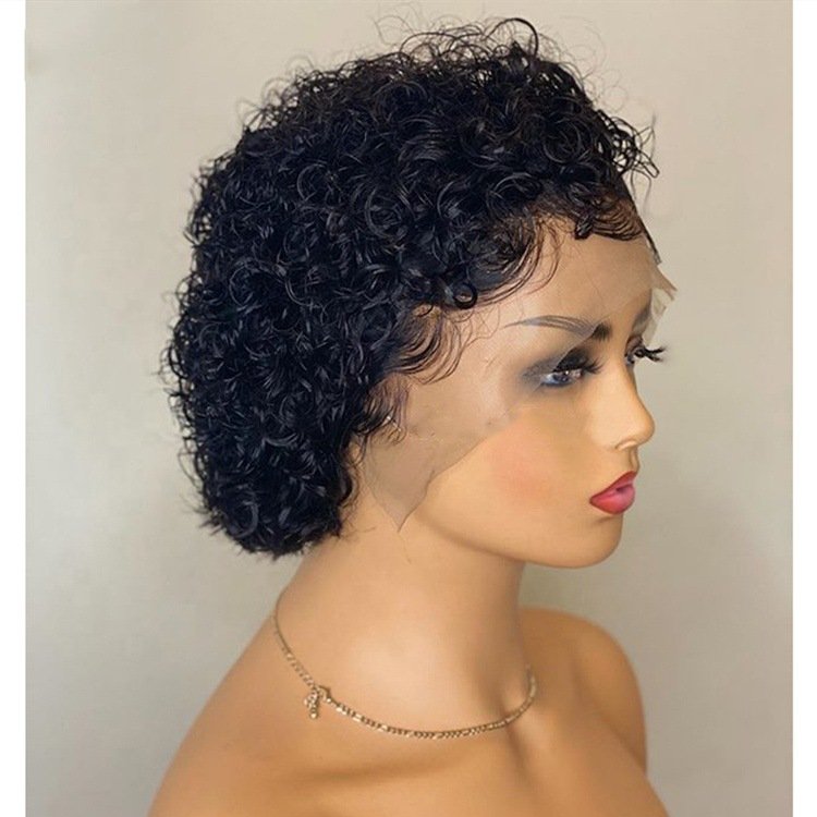 Cheap Raw Brazilian Human Hair Lace Front Wigs Short Pixie Cut Human Hair Wigs Pixie Curls Curly Hd Lace Wigs For Black Women