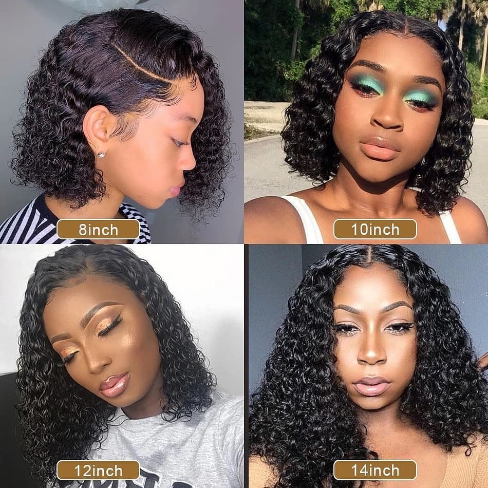Cuticle Aligned Short Curly Bob Lace Closure Wig Pre Plucked Curly Bob Wig Peruvian Curly Short Human Hair Wigs
