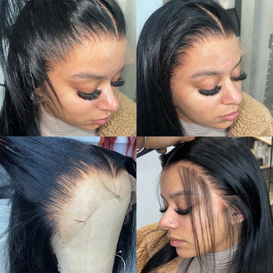 Bone Straight Raw Brazilian Human Hair Wigs For Black Women 13X6 Hd Human Hair Lace Front Wigs Cheap Hd Lace Frontal Wigs Vendor