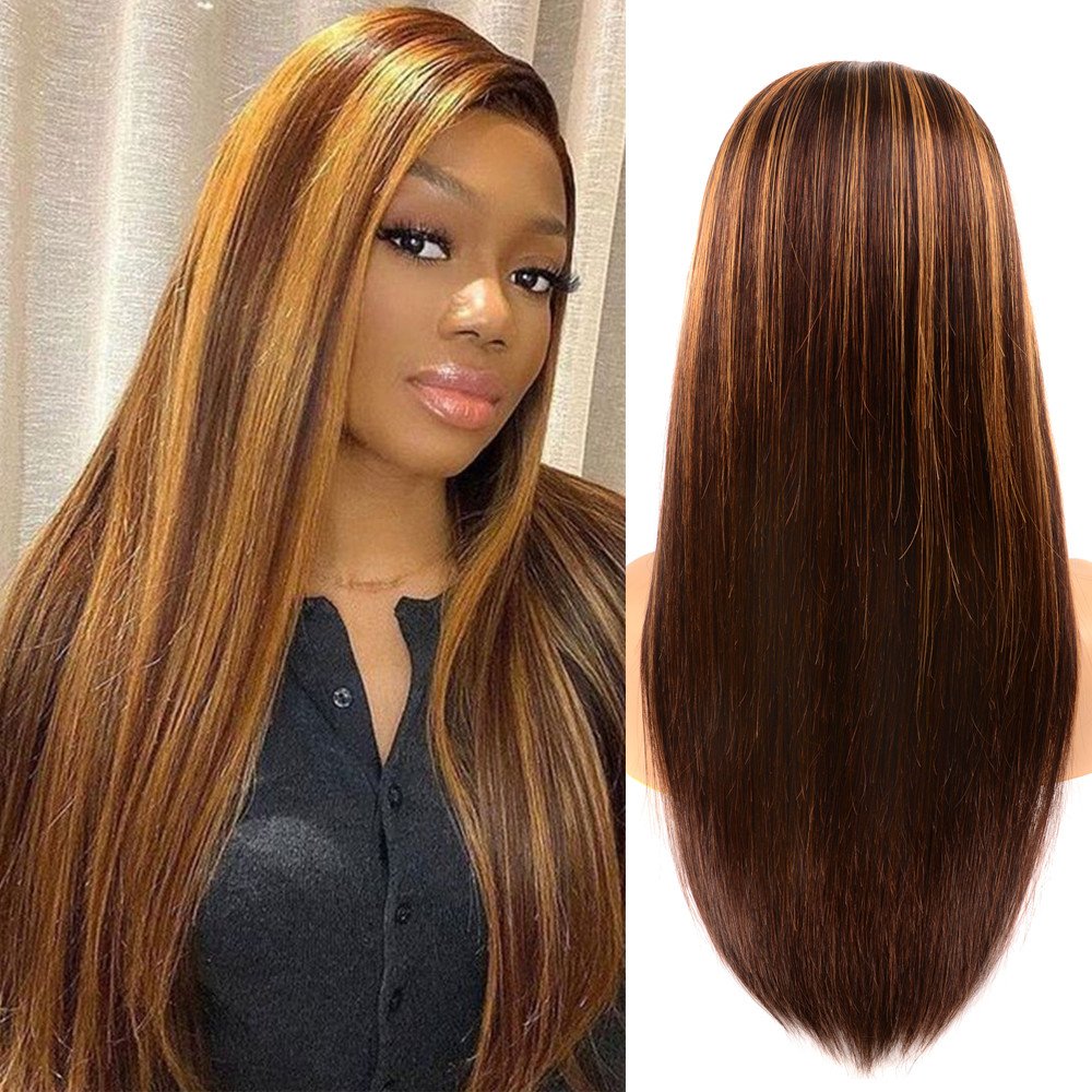 Cheap Highlight Wig 13x4 13x6 HD Lace Front Wig Density 150% 180% Highlight 4/27 4/99j Ombre Straight Human Hair Wig for Women