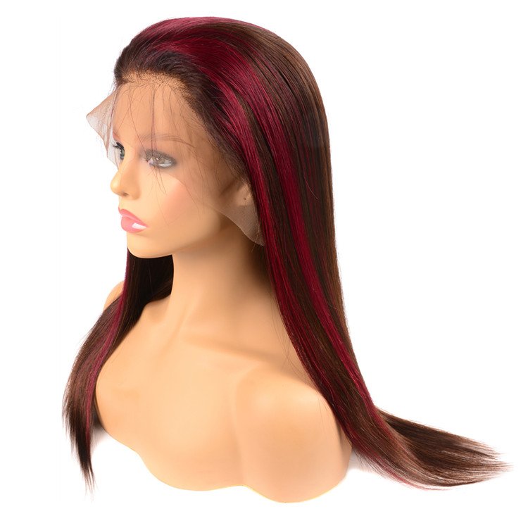 Cheap Highlight Wig 13x4 13x6 HD Lace Front Wig Density 150% 180% Highlight 4/27 4/99j Ombre Straight Human Hair Wig for Women