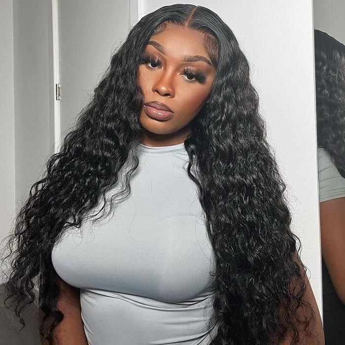 Brazilian Virgin Hair Water Curly Deep Straight Body Wave Pre Plucked 13x4 Full Lace Front Human Hair Wigs for Black Women