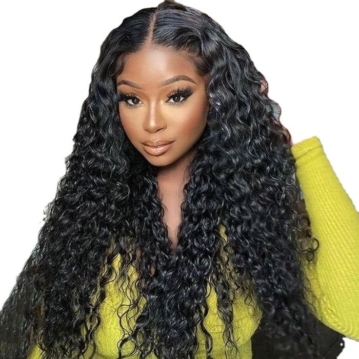 Brazilian Virgin Hair Water Curly Deep Straight Body Wave Pre Plucked 13x4 Full Lace Front Human Hair Wigs for Black Women