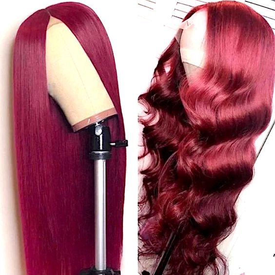 40inch Red 99j Colored Burgundy Straight Lace Front Human Hair Wigs Brazilian Middle Part Remy Lace Frontal Wigs For Women