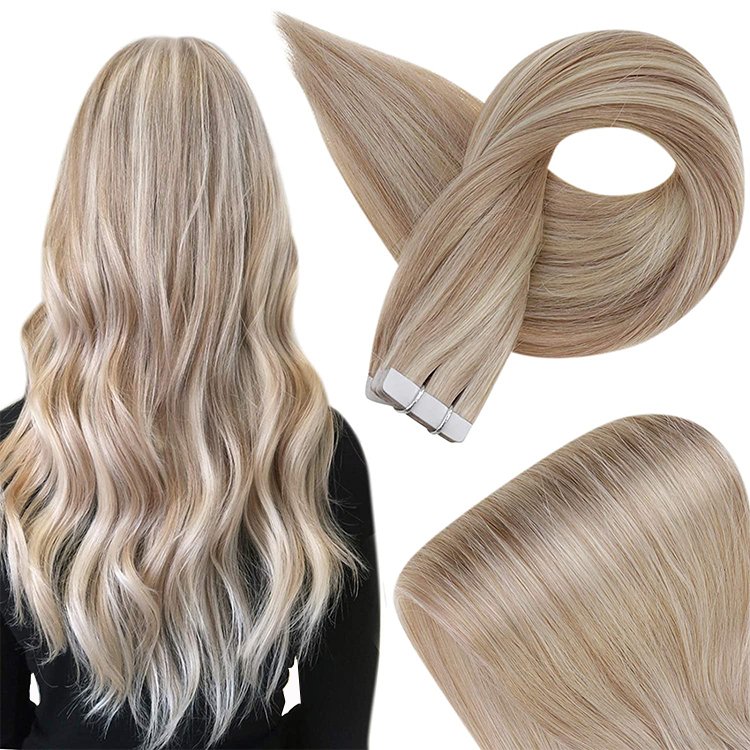 Wholesale Double Drawn Remy Hair Natural Invisible tape in hair extensions 100human hair