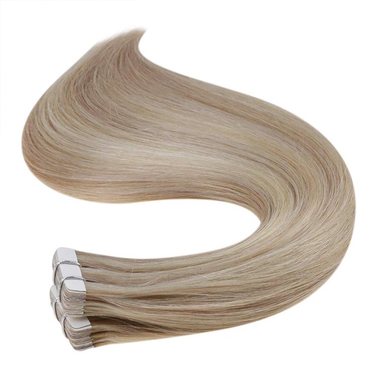 Wholesale Double Drawn Remy Hair Natural Invisible tape in hair extensions 100human hair