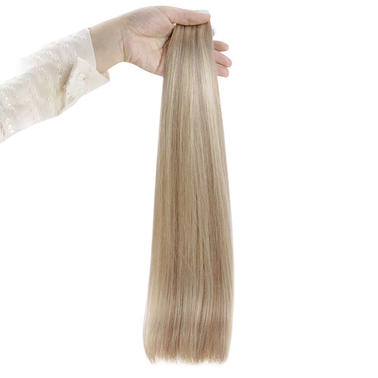 Wholesale Double Drawn Remy Hair Natural Invisible tape in hair extensions 100human hair
