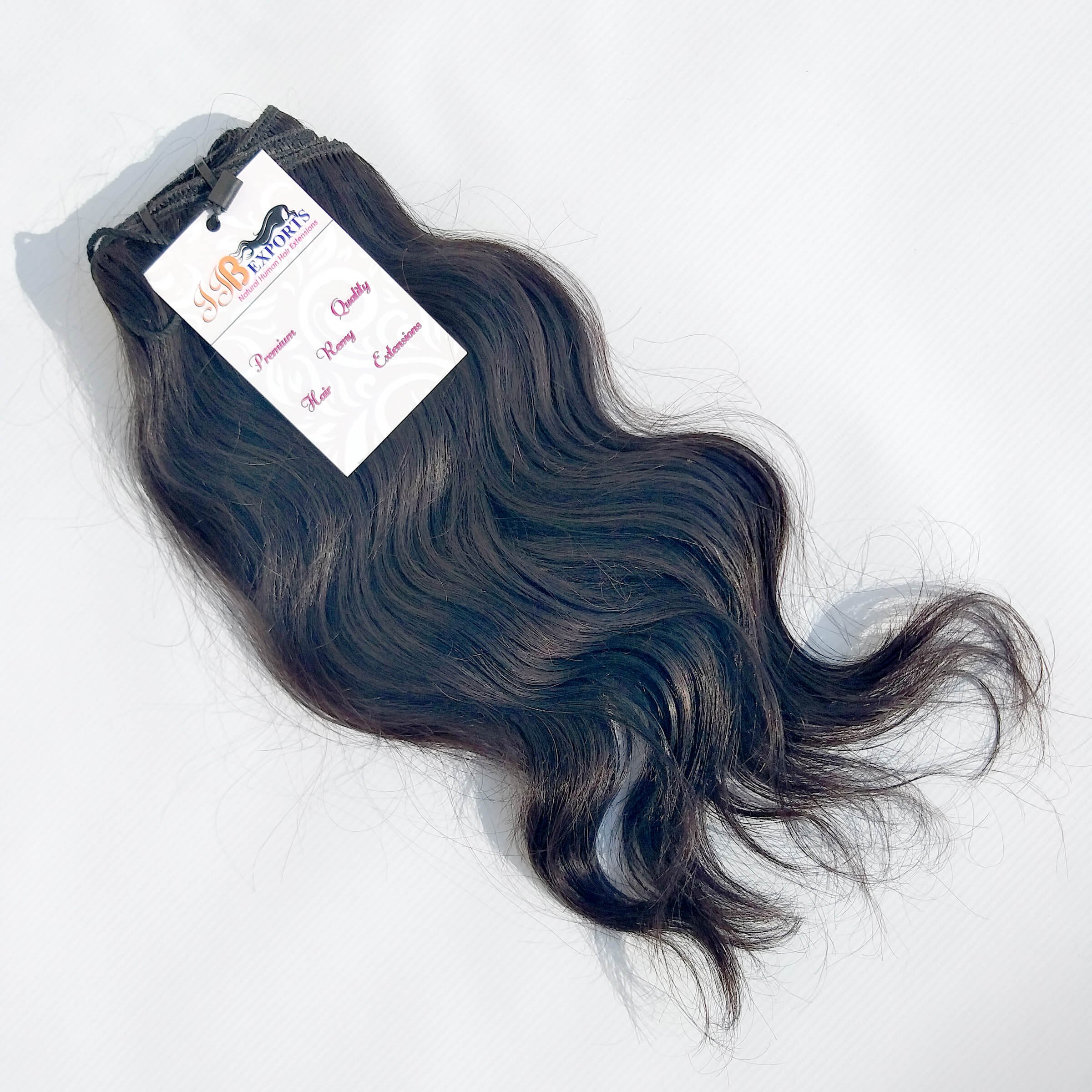 Raw Indian Hair Vendors Water Wave Natural Virgin Human Hair Bundles, Raw Indian Temple Hair,Machine Double Weft Indian Hair