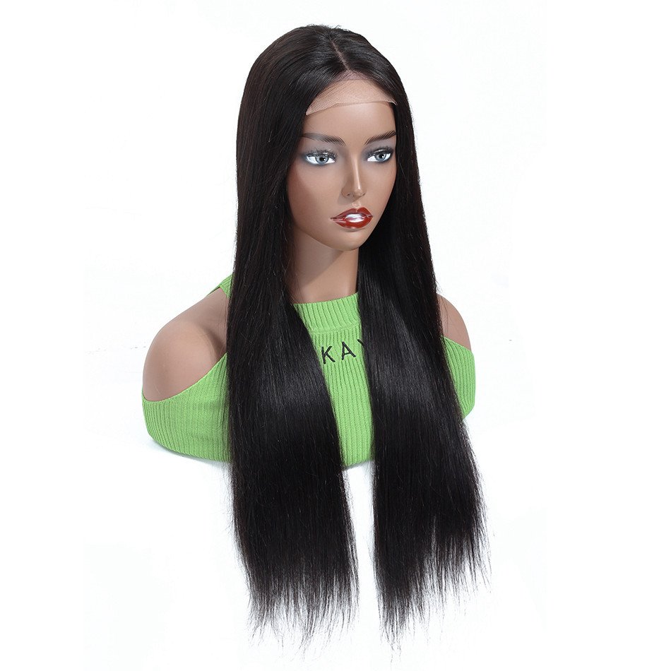 Cheap HD Transparent Lace Human Hair Wigs For Black Women 4X4 Lace Closure Wigs 100% Virgin Hair Bone Straight Human Hair Wig