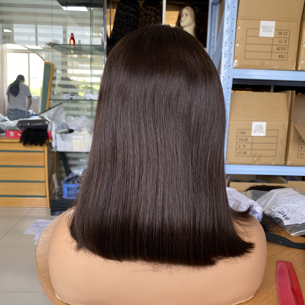 Wholesale 12A Brown Straight Bob Wigs Brazilian Hair Vendor Colored Bob 13x4 Full Lace Front Human Hair Wigs For Black Women