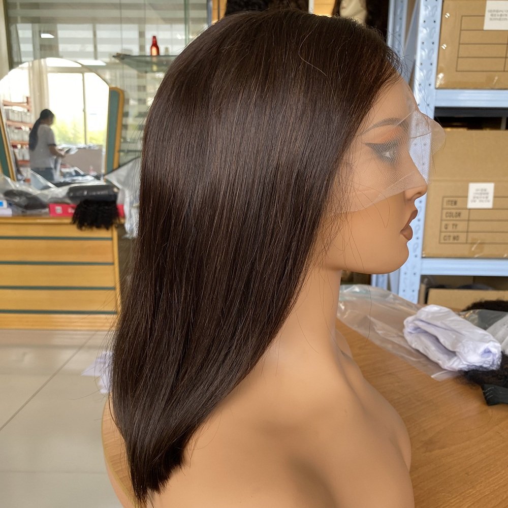 Wholesale 12A Brown Straight Bob Wigs Brazilian Hair Vendor Colored Bob 13x4 Full Lace Front Human Hair Wigs For Black Women